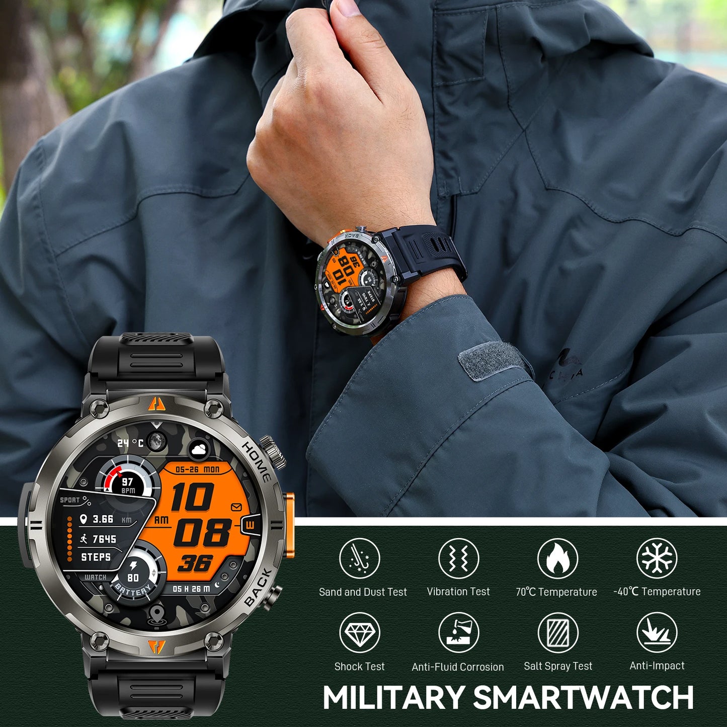 EIGIIS KE3 Bluetooth Call Smartwatch For Men