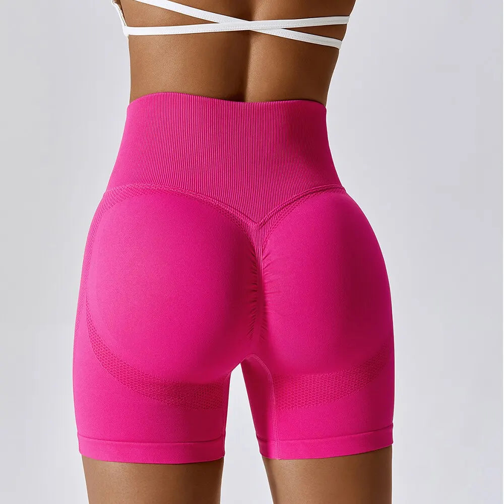 CZGUKE Women Seamless Sports Shorts High Waist Yoga
