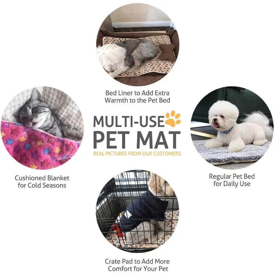 Ultra Soft Reversible Fleece Pet Bed For Small Dogs Cats