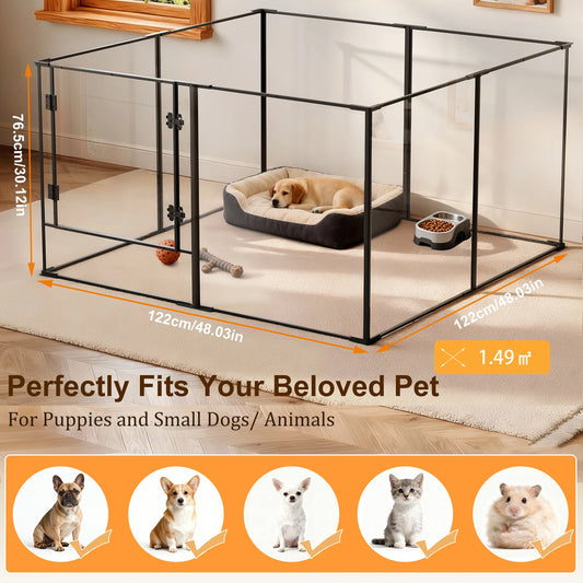 BORWART Acrylic Aluminum Dog Playpen Enclosure for Pets