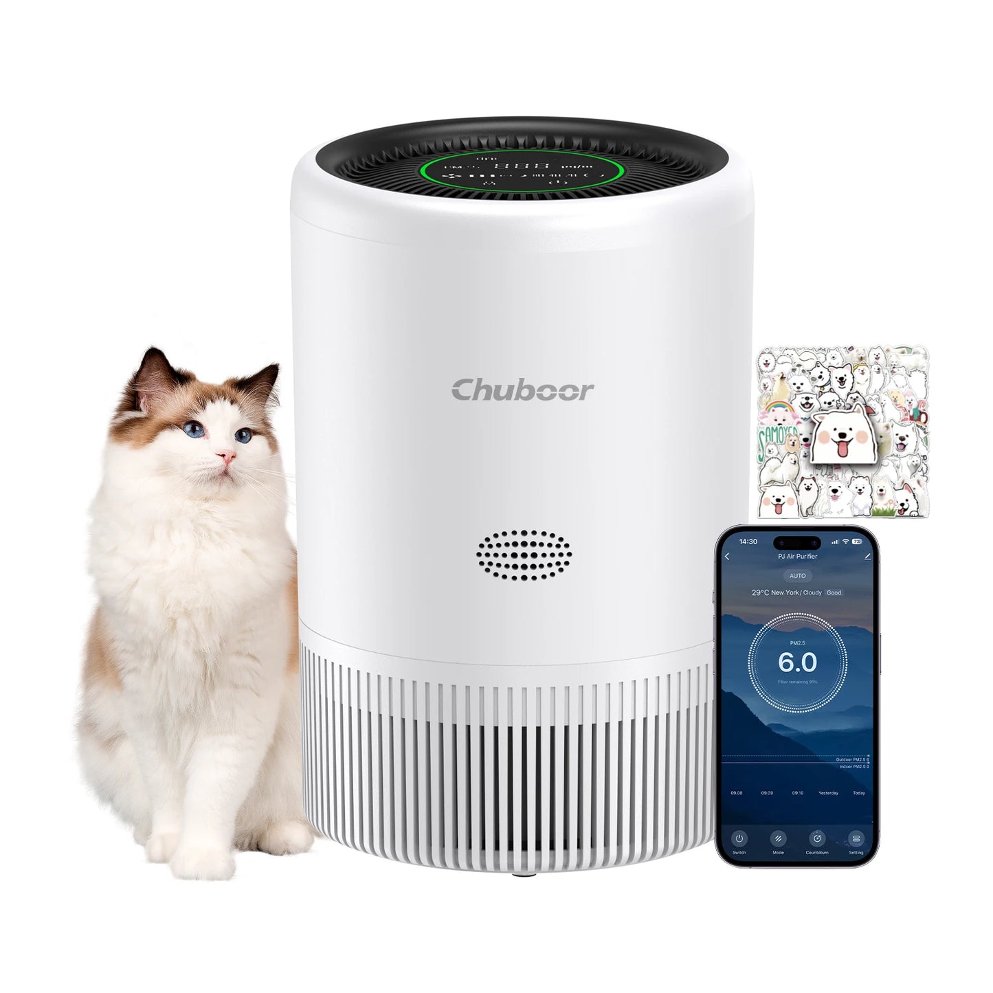 Chuboor Smart Air Purifier With App Control And PM2.5 Monitor