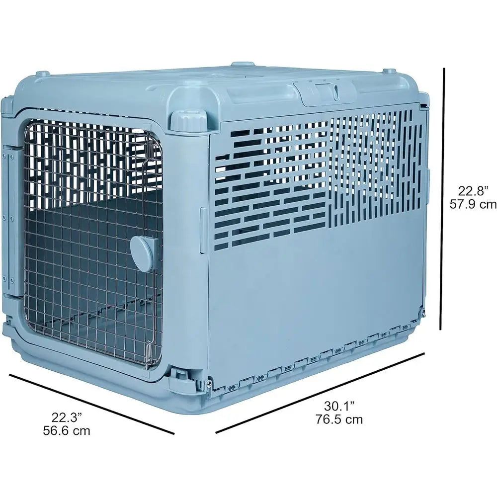 Sport Pet Plastic Kennel Rolling Dog Crate Collapsible Travel Carrier