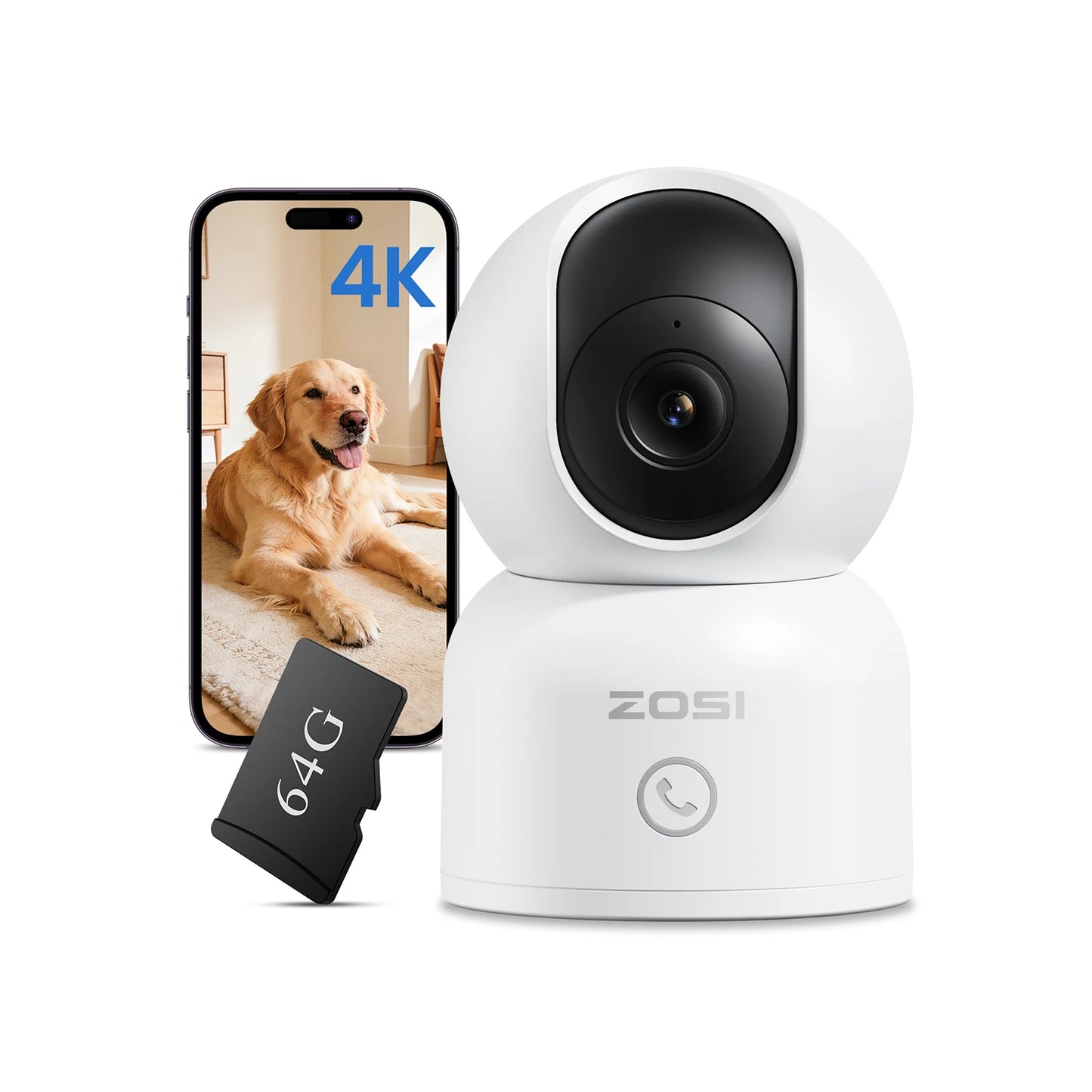 ZOSI 360 Smart Home Security Camera with AI Auto Tracking