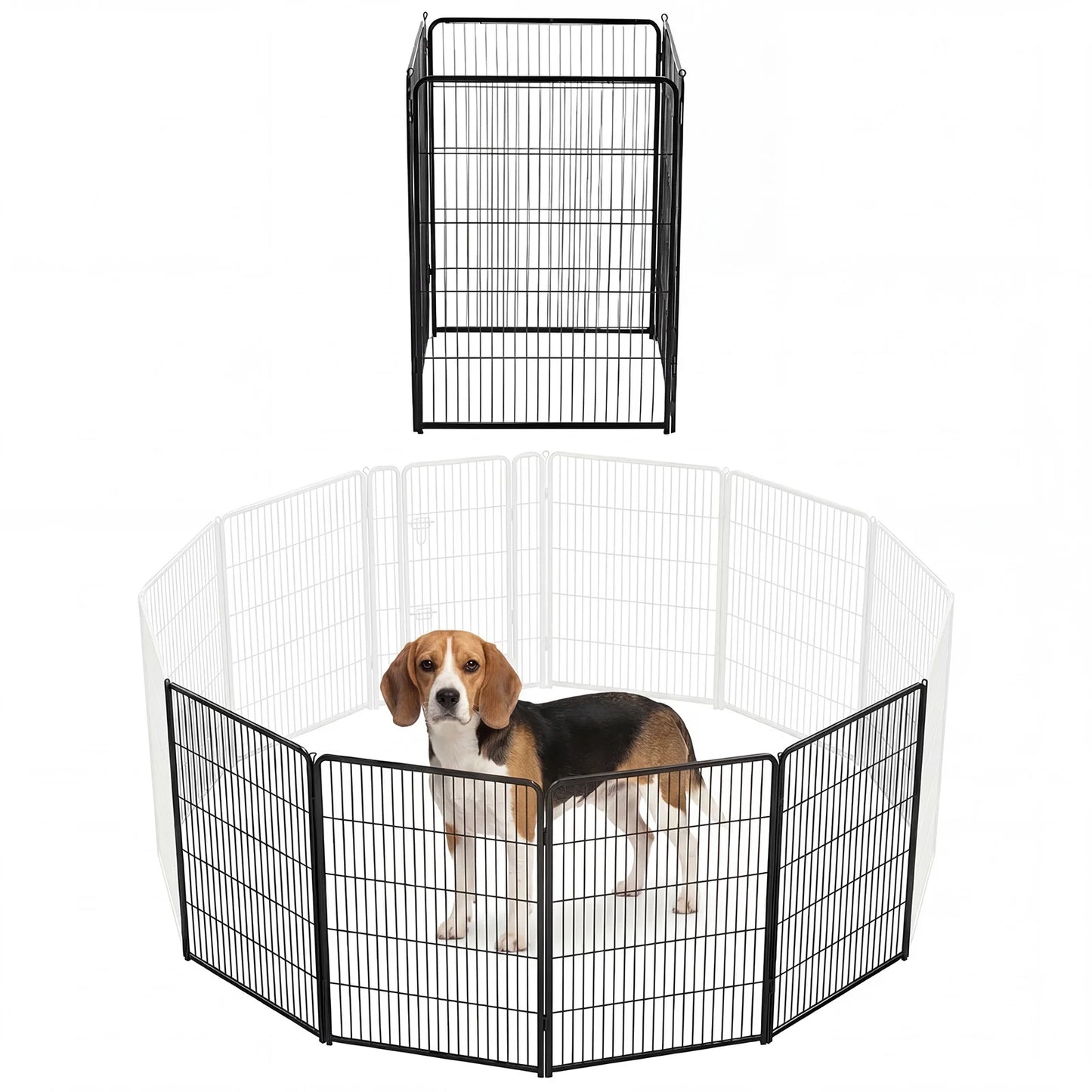 JHK Six Panel Foldable Metal Dog Playpen For Outdoor Use