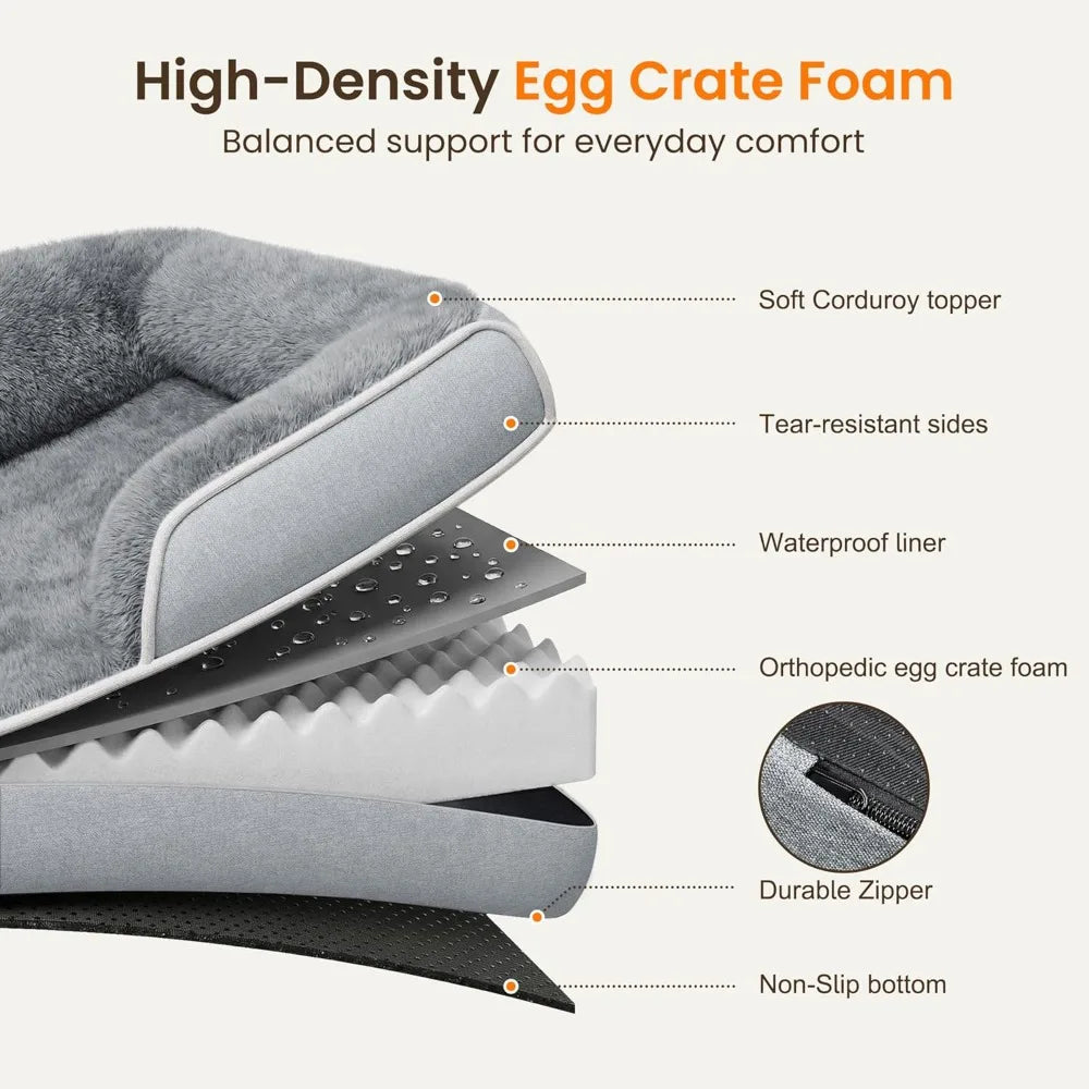 Orthopedic Dog Bed With Waterproof Foam And Non Slip Bottom
