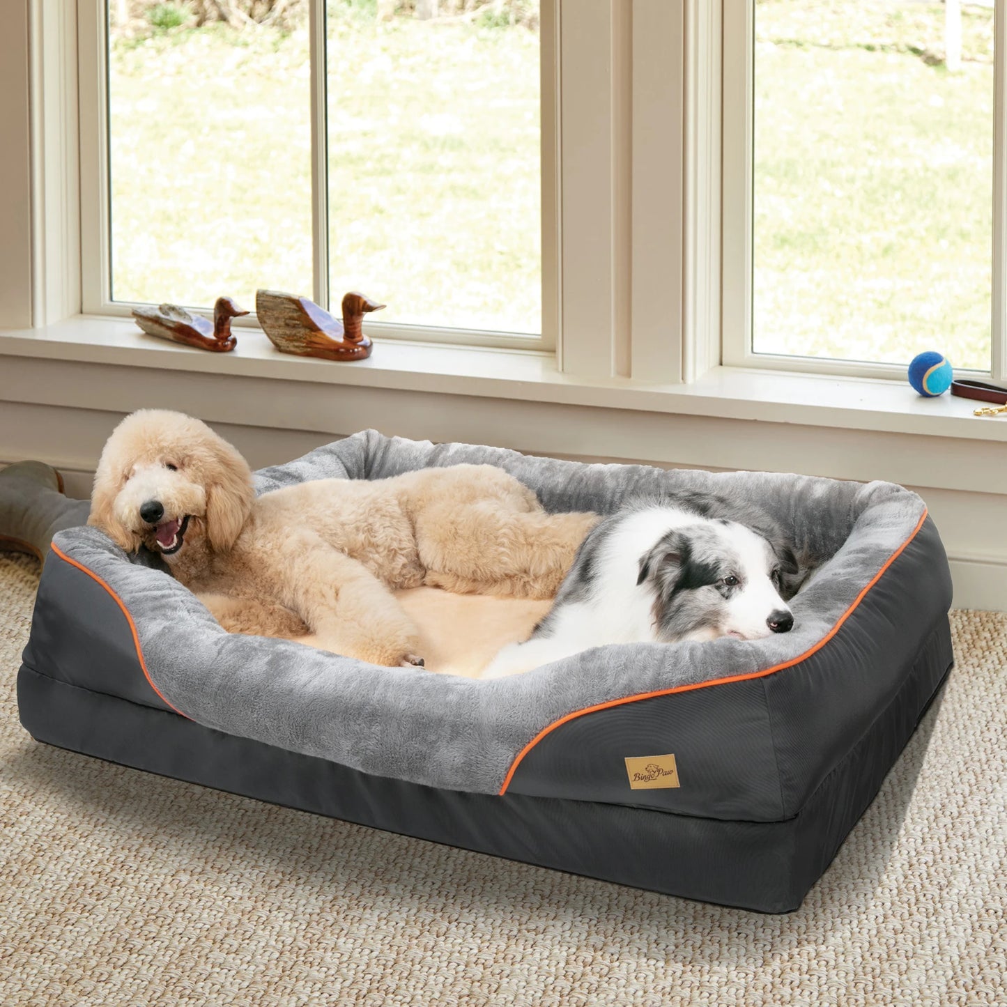 BINGOPAW Soft Dog Bed With Waterproof Removable Cover For Pets