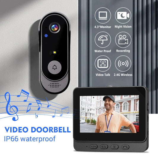Wireless Video Doorbell Camera With WiFi Intercom And Night Vision