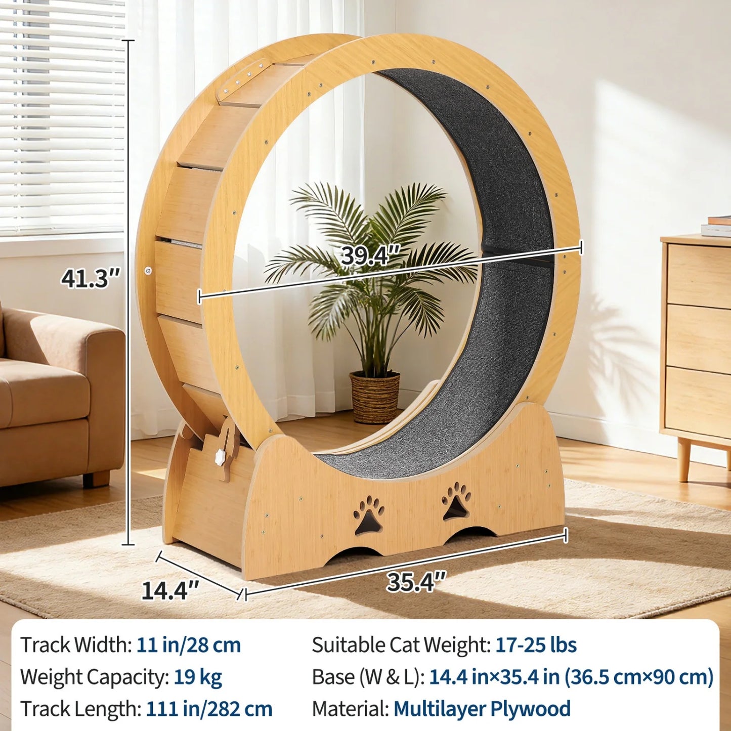 HiMISS CN Cat Exercise Wheel With Low Noise Runway