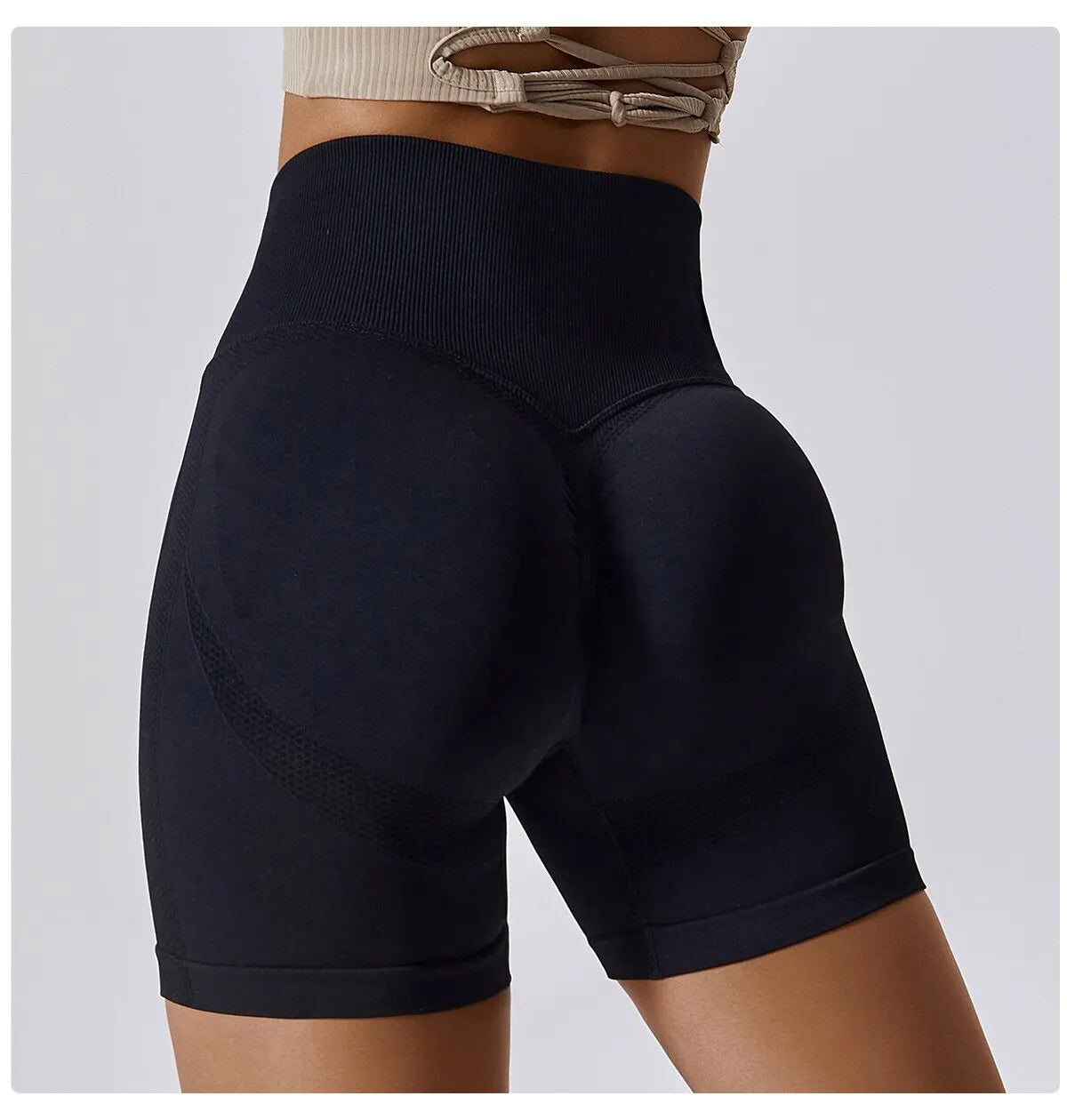 CZGUKE Women Seamless Sports Shorts High Waist Yoga