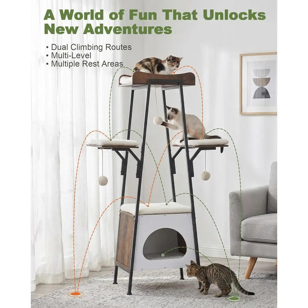 Cat Tree Tower For All Cats With Multi Level Playtime