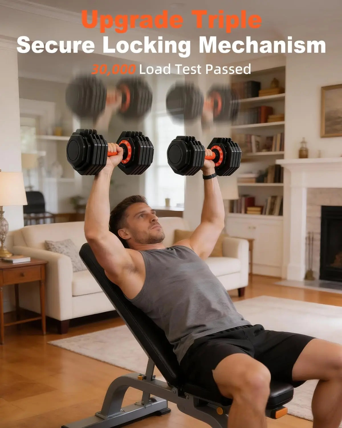 Adjustable Dumbbell Set With Tray For Home Gym Strength Training