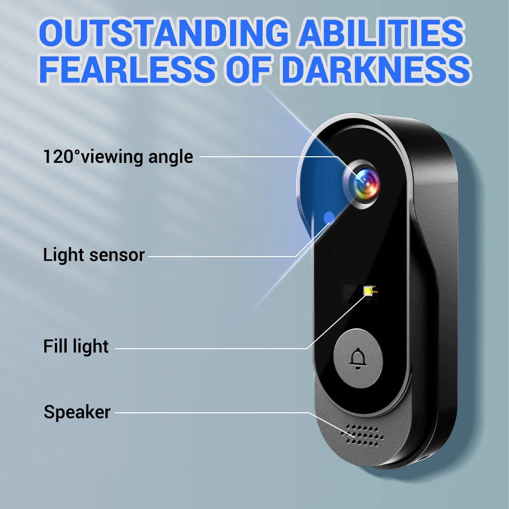 Wireless Video Doorbell Camera With WiFi Intercom And Night Vision