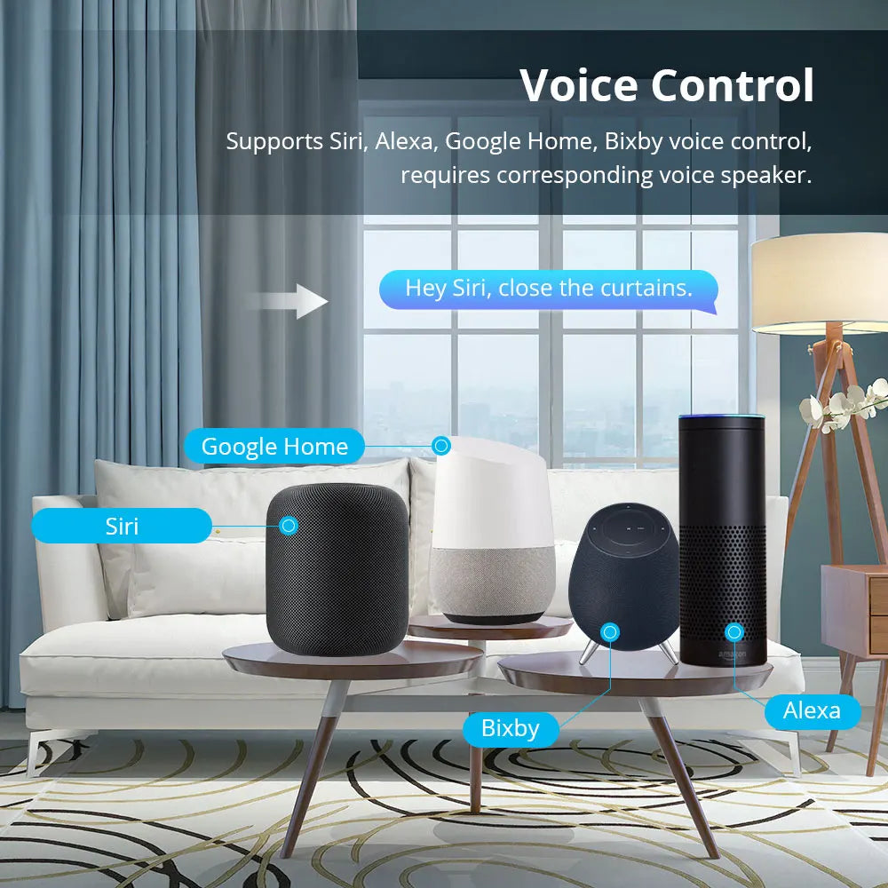 Zemismart Matter Over WiFi Sliding Curtain Track With Smart Motor