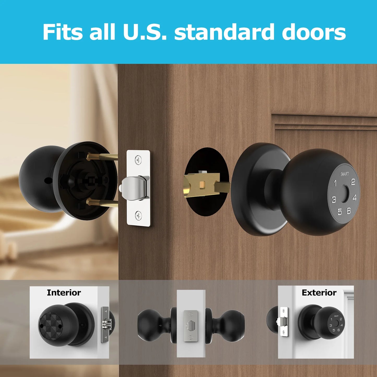 Viladepot Ball Shaped Smart Lock With Fingerprint App Control