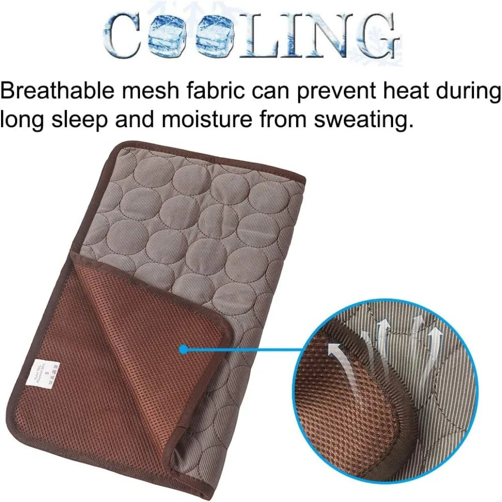 Self Cooling Dog Mat For Dogs And Cats, Washable Ice Silk Pad