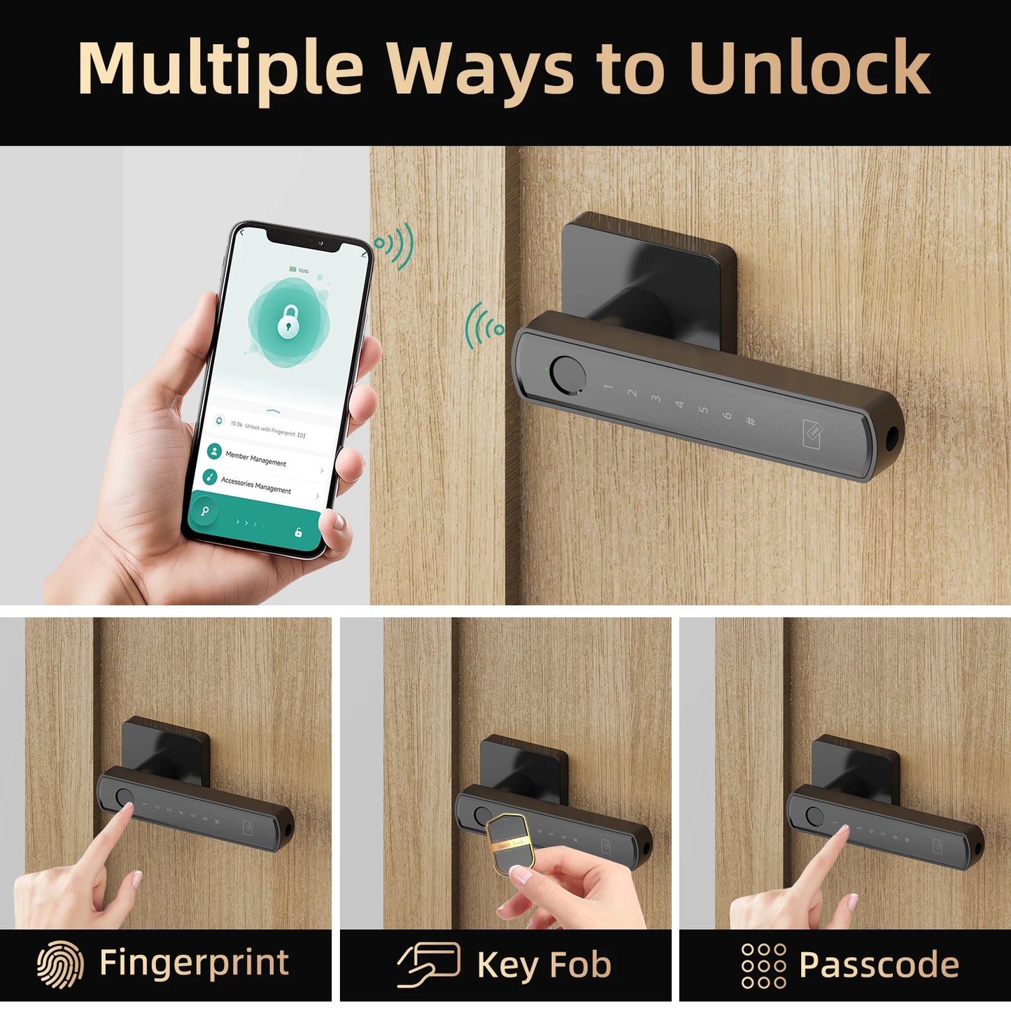 Viladepot Smart Lock Fingerprint Door Lock With App Control