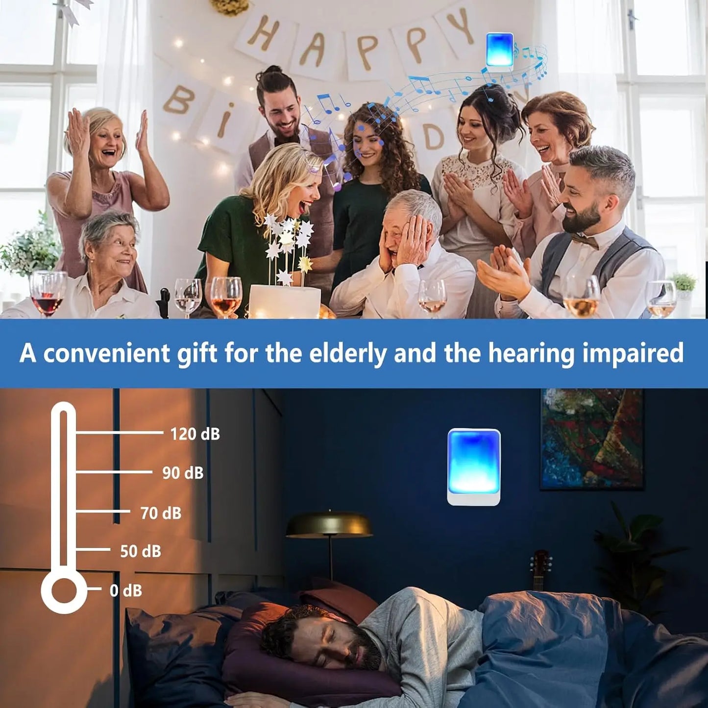 Wireless Doorbell With 7 Color Lights And 4 Volume Levels Long Range