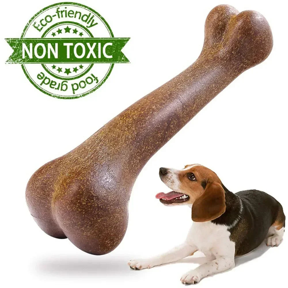 Durable Dog Bone Chew Toys Nearly Indestructible Non-Toxic Dental Care