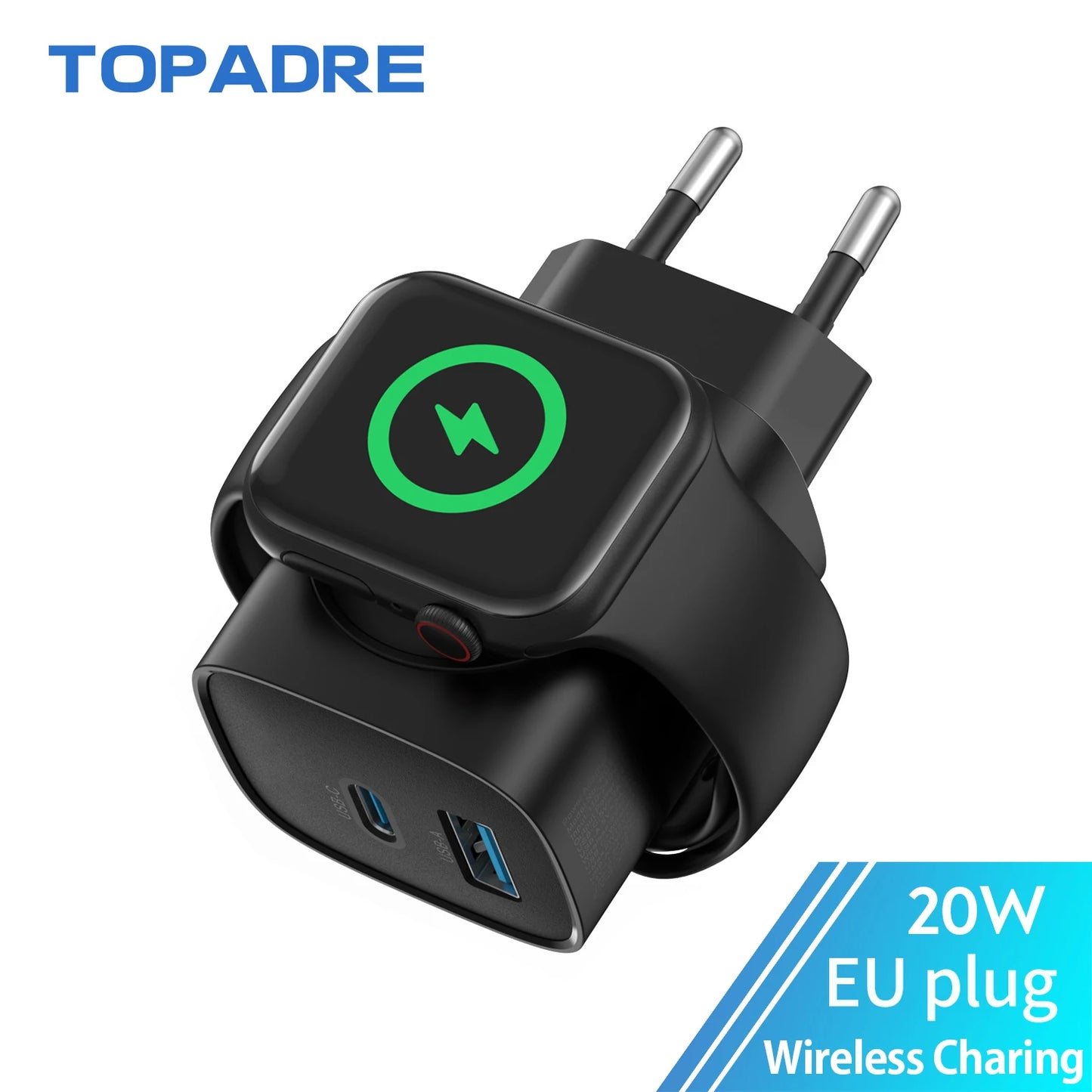 Topadre 3-In-1 USB-C Wall Charger For Apple Watch iPhone iPad