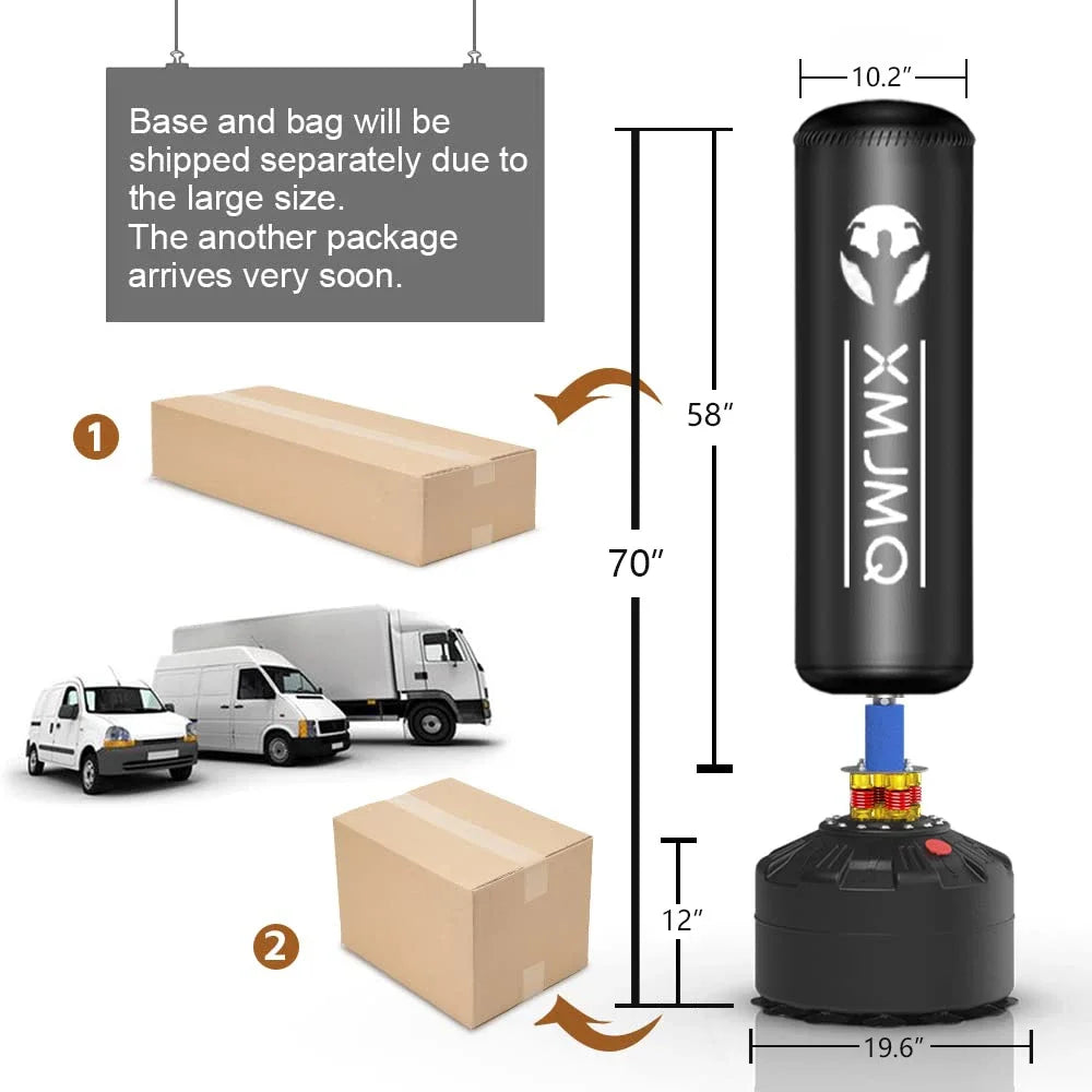 LEKARO Standing Boxing Post With Gloves And Sandbag