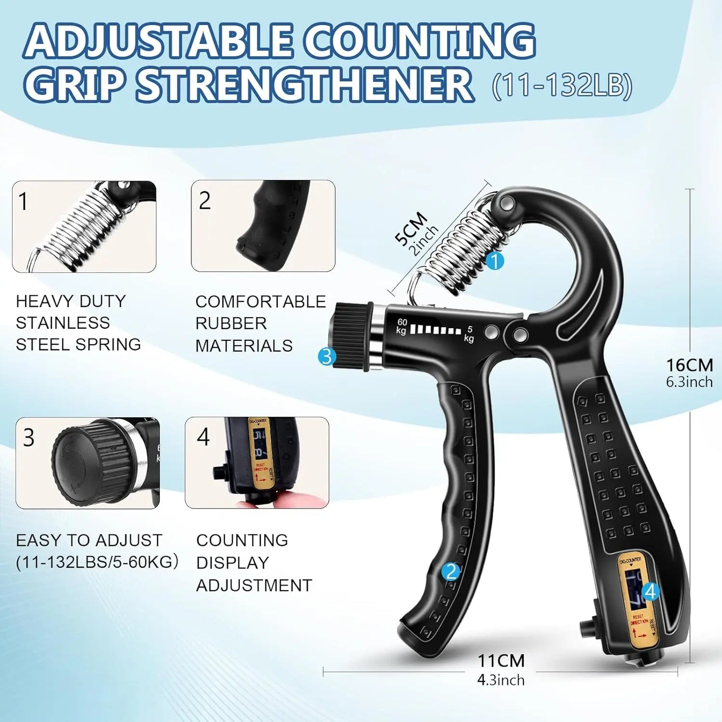 10-Piece Grip Strength Kit For Forearm And Finger Exercise