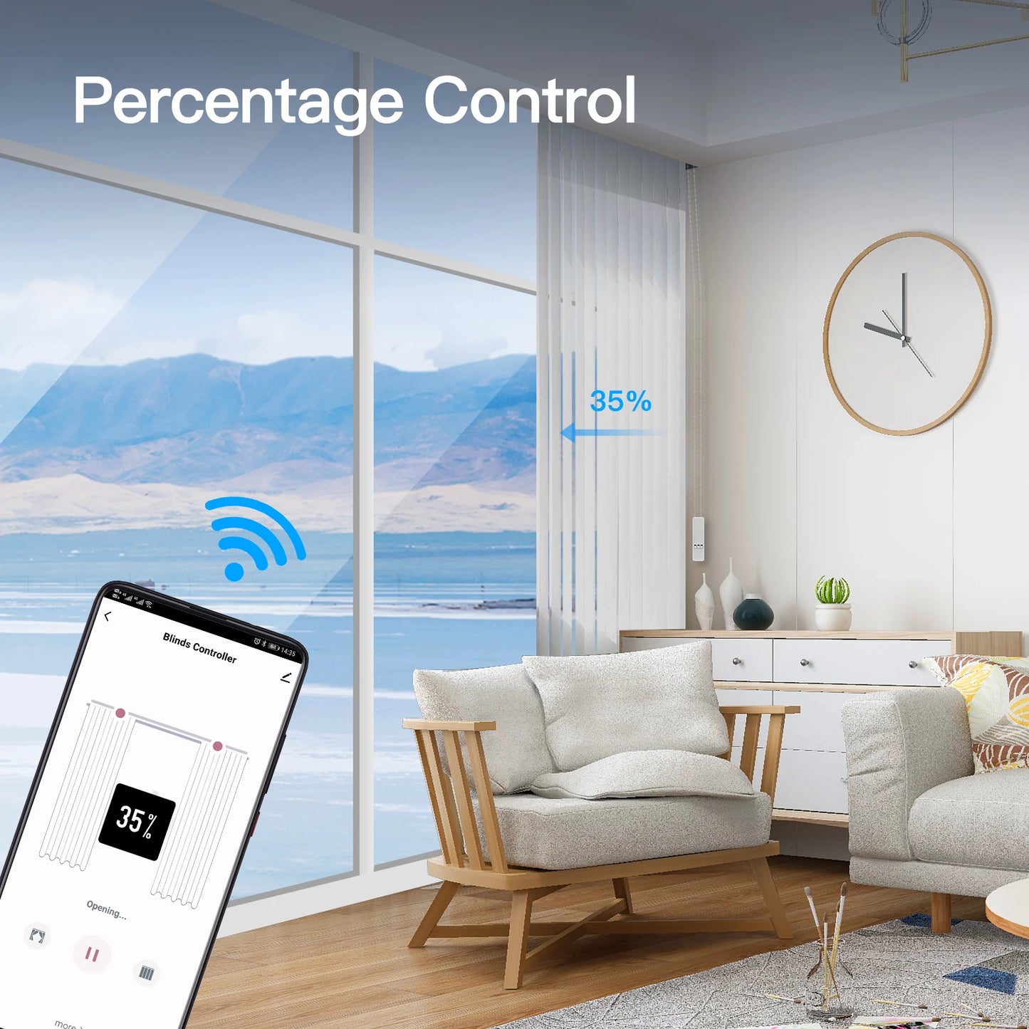 MOES Tuya WiFi Smart Motorized Chain Roller Blinds Remote Kit