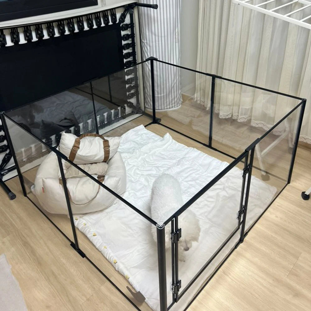 BORWART Acrylic Aluminum Dog Playpen Enclosure for Pets