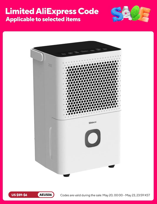 Shinco 30-Pint Basement Dehumidifier With Auto Drainage