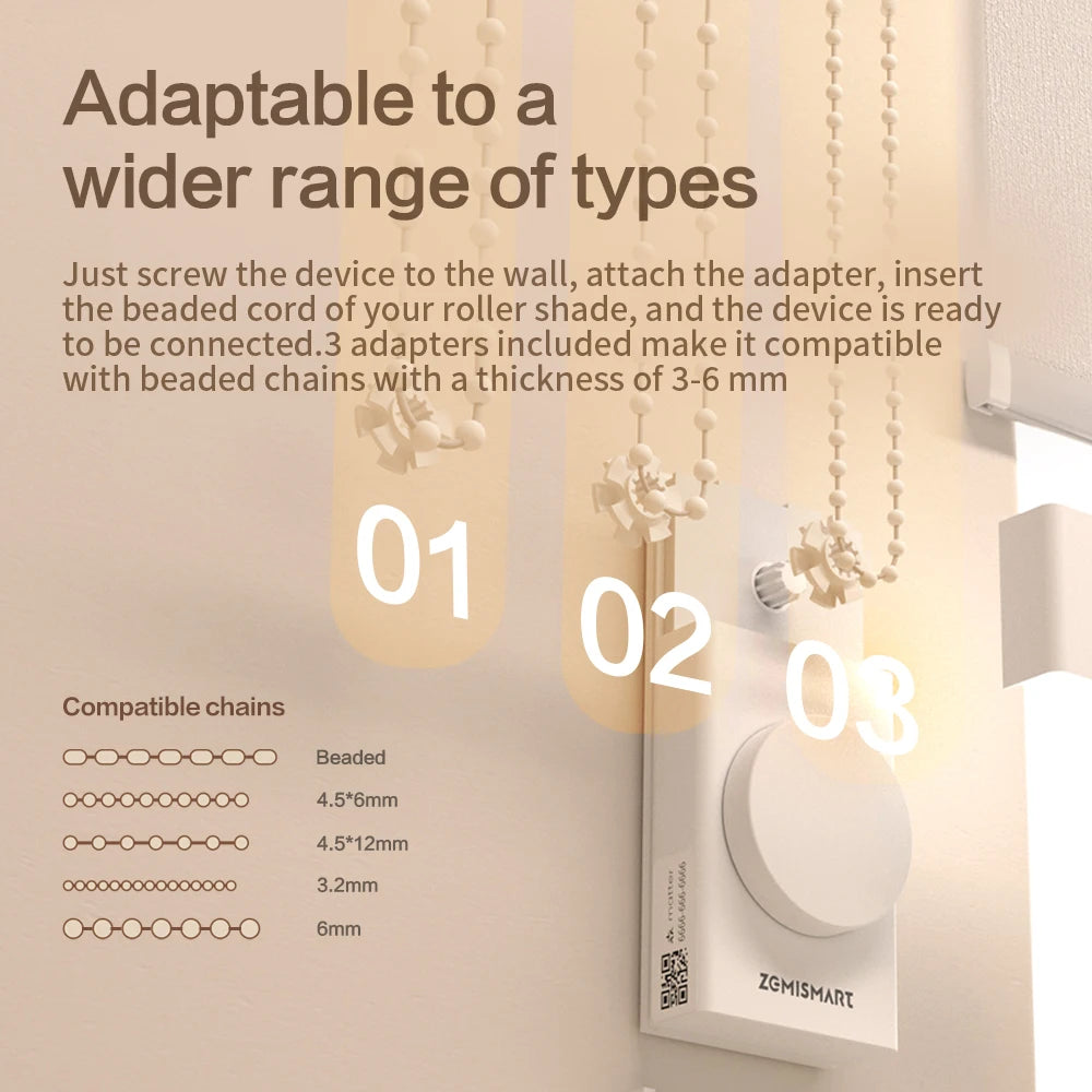 Zemismart Matter Thread Smart Roller Shade Driver With Alexa HomeKit