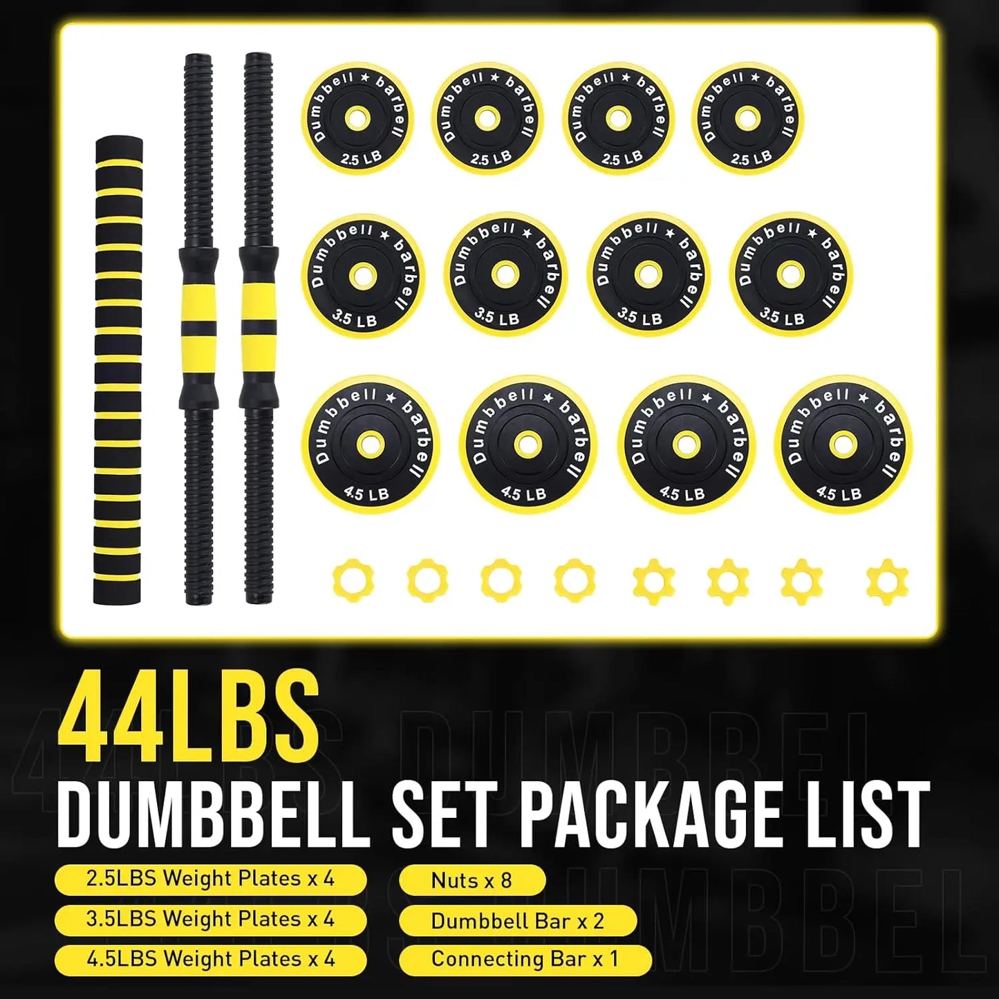 HiMISS 2-In-1 Adjustable Dumbbell Set For Home Gym