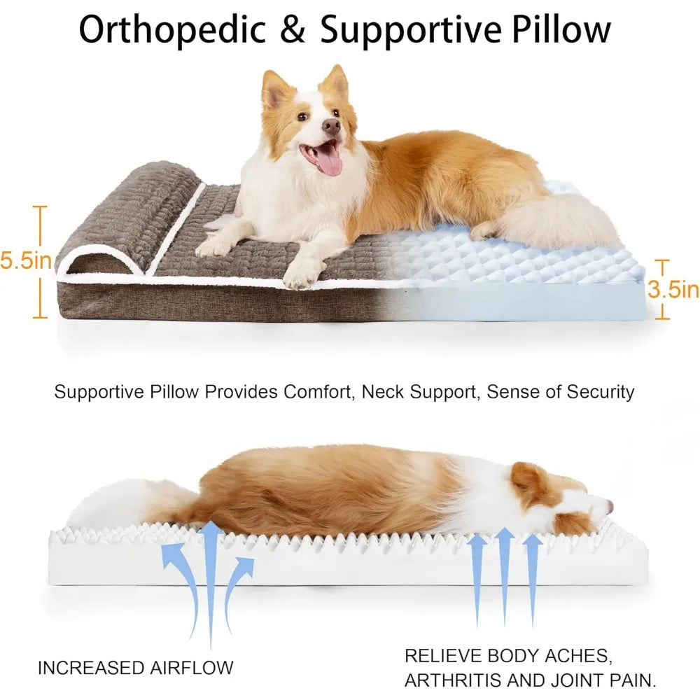DAFIFY Orthopedic Dog Bed With Pillow Waterproof