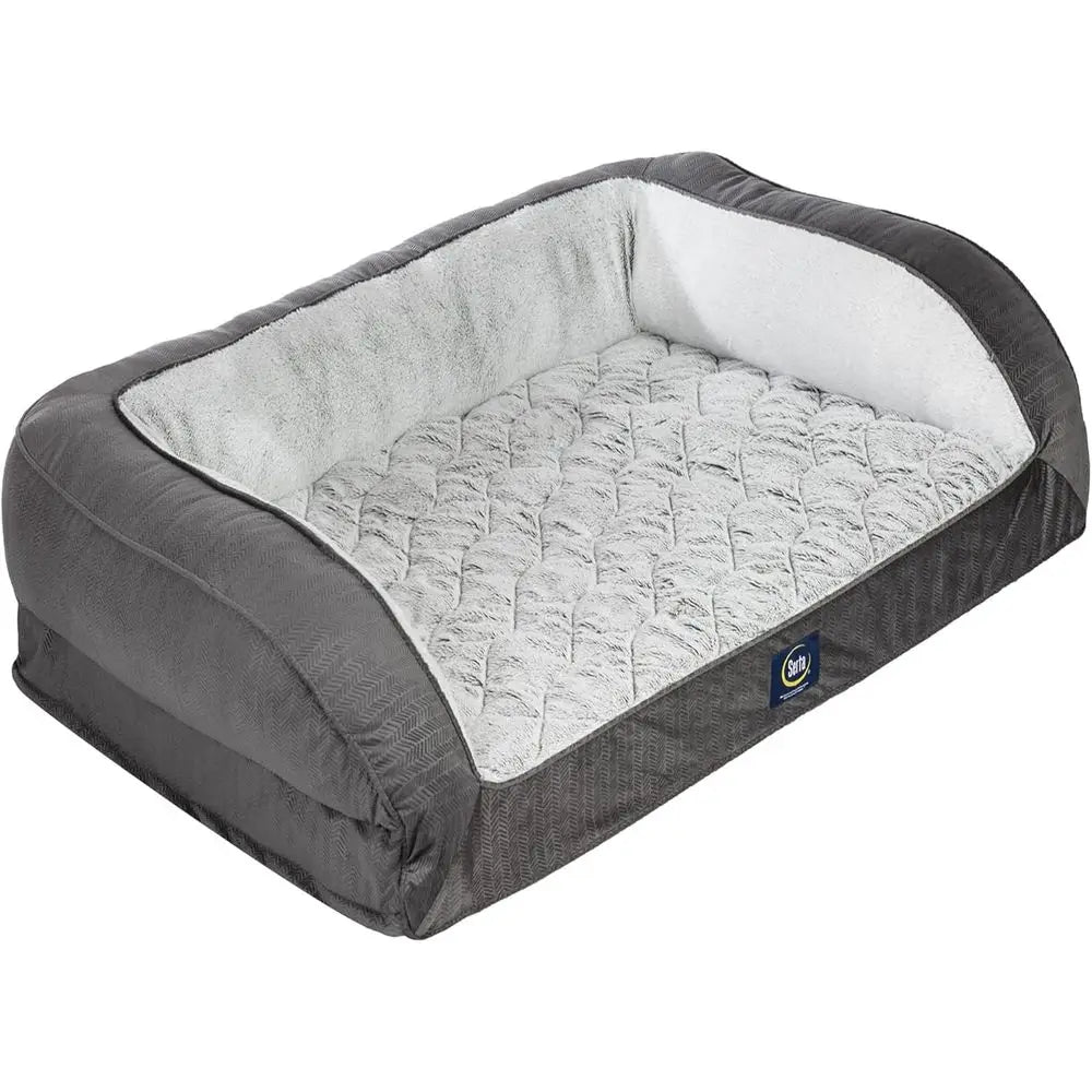 Orthopedic Quilted Couch Dog Bed For Pets With Support