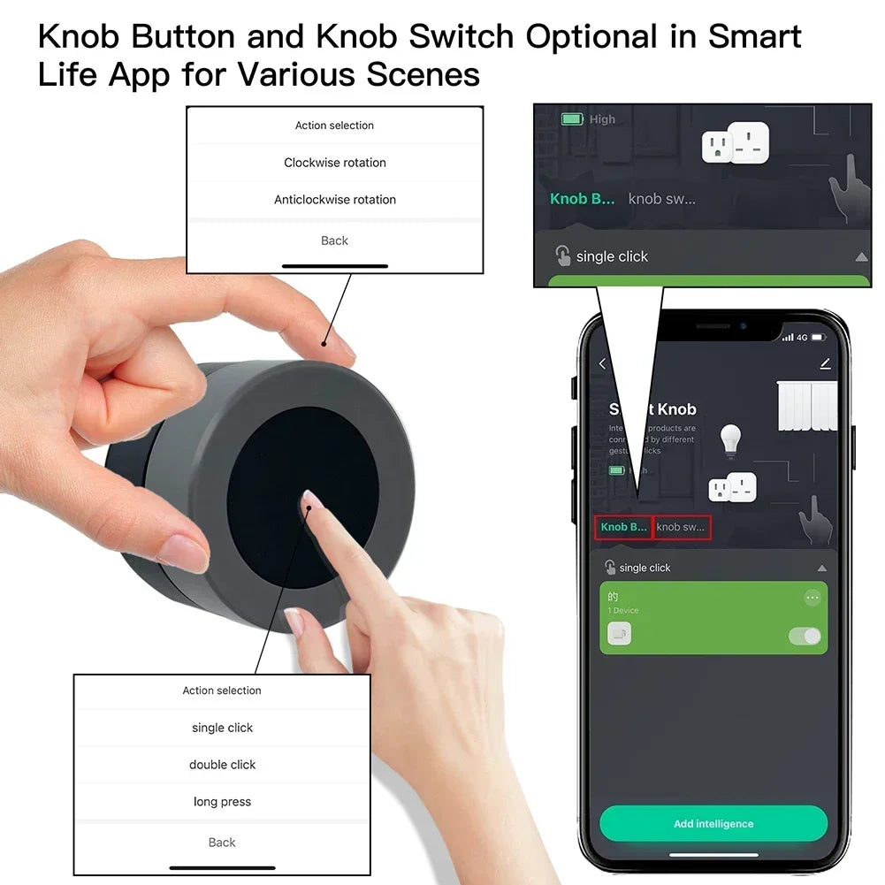 MOES Tuya ZigBee Smart Knob Switch Wireless Scene Controller