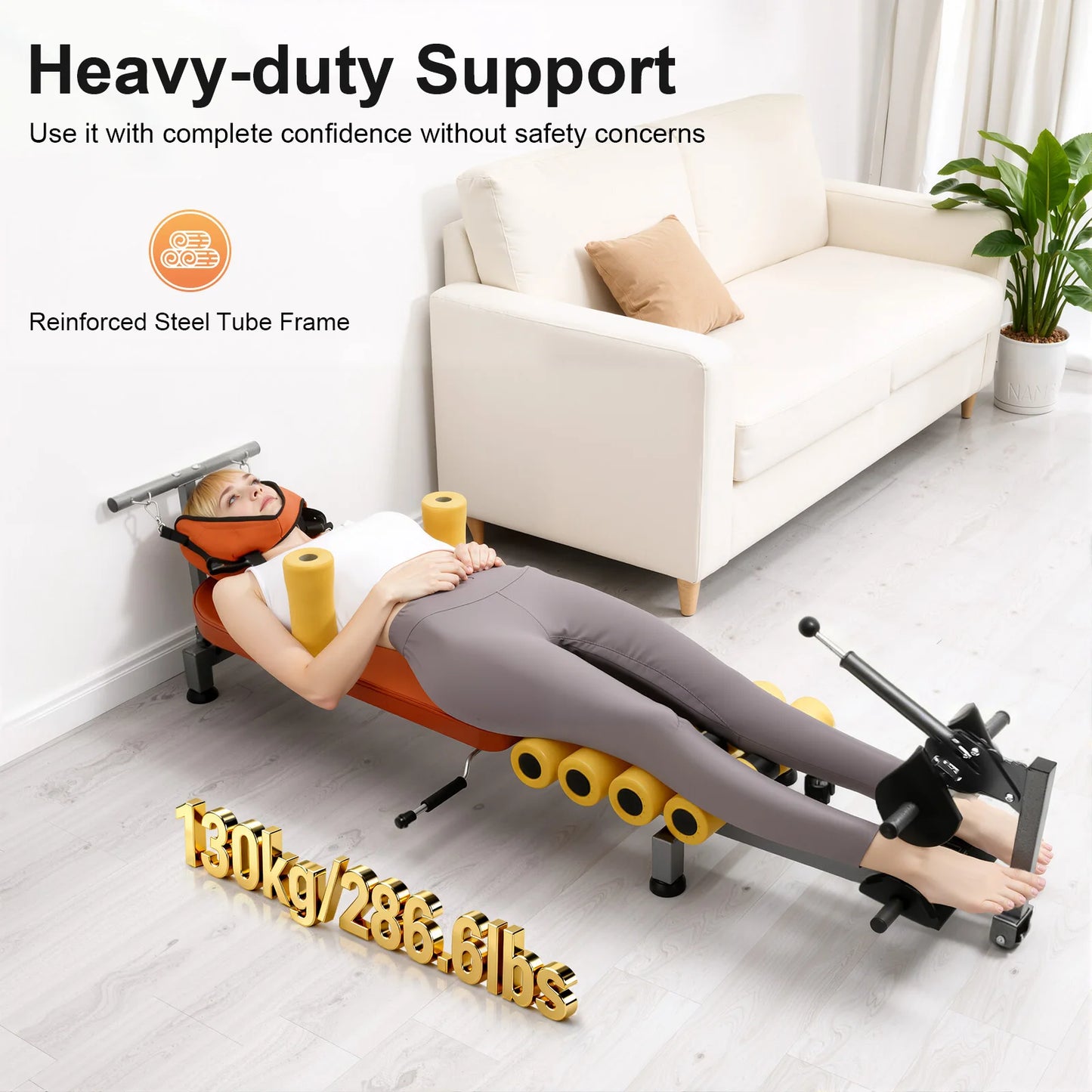 Back Stretch Bench with Neck Stretcher for Spinal Decompression