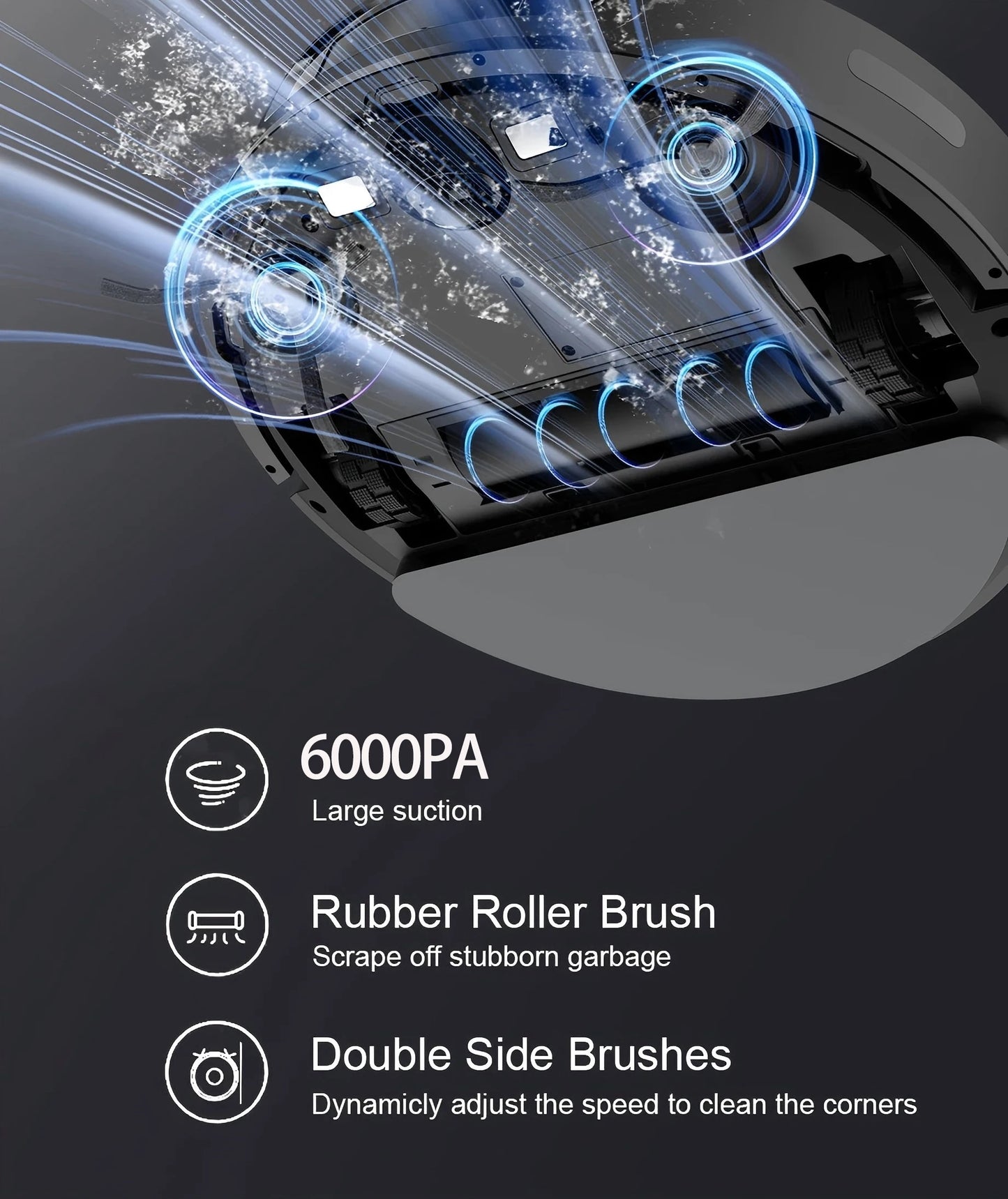 BOAIMORE App Controlled Robot Vacuum Cleaner With Mop 6000Pa