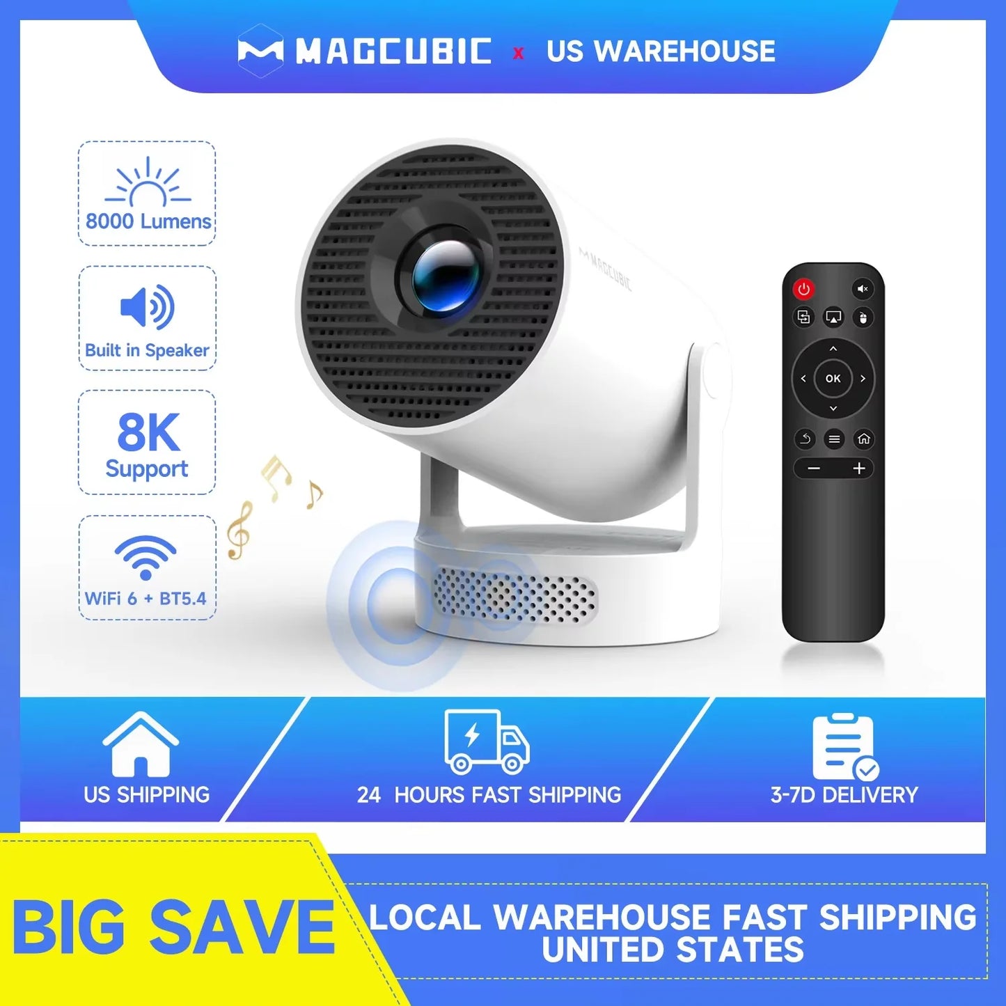 Magcubic HY300 Pro Outdoor Home Theater Projector With Speaker