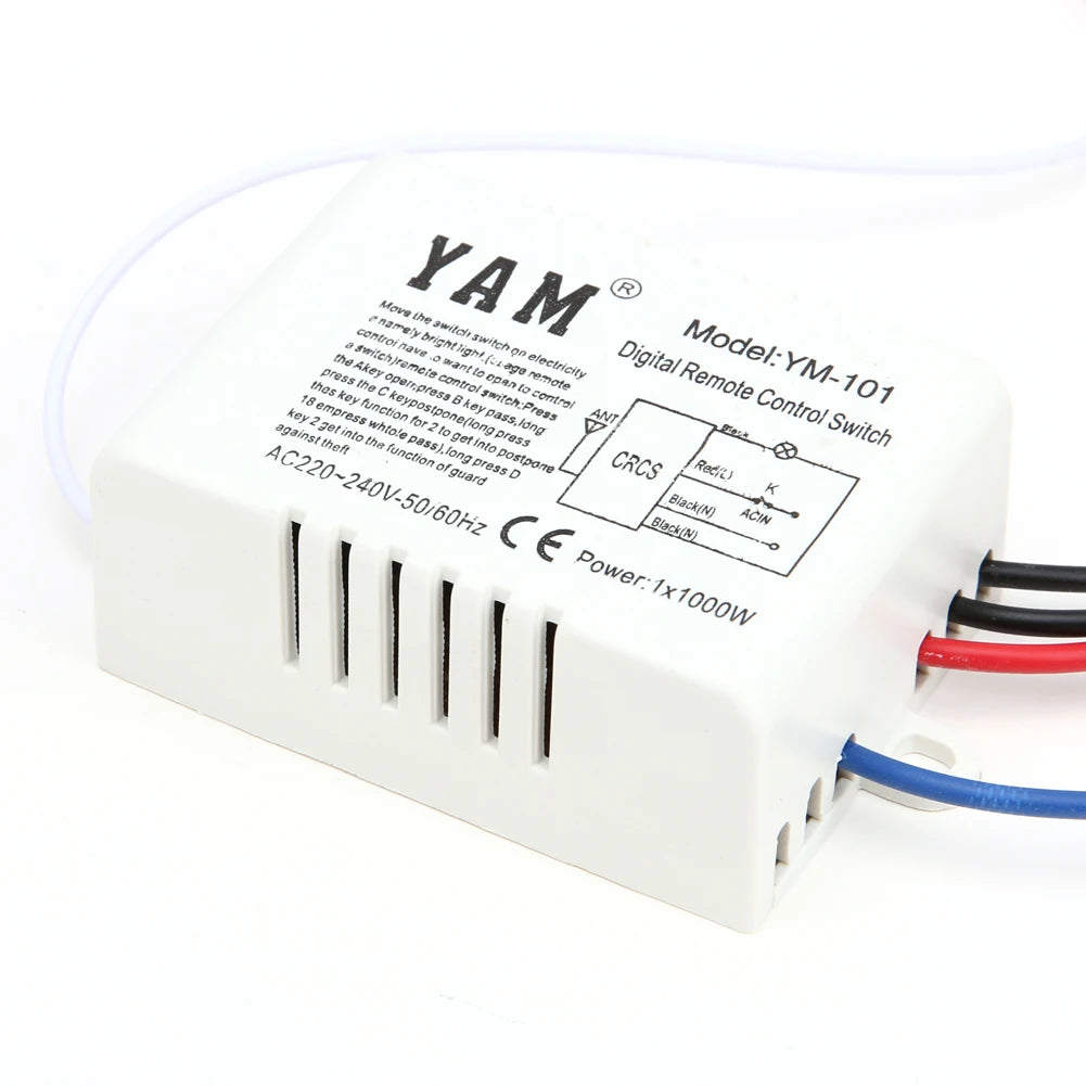 Wireless 1 To 3 Way RemoteControl Wall Lamp Switch 220V