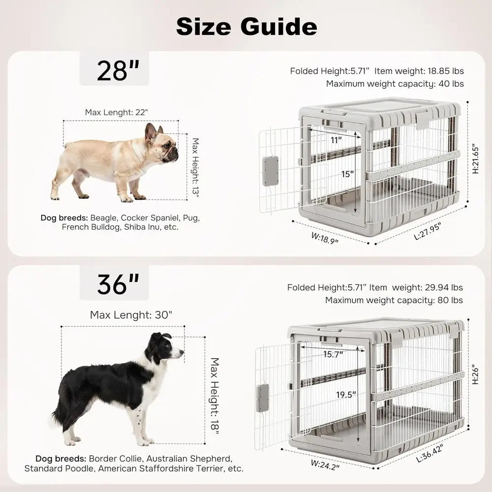 Collapsible Heavy Duty Dog Crate For Large Dogs No Tools