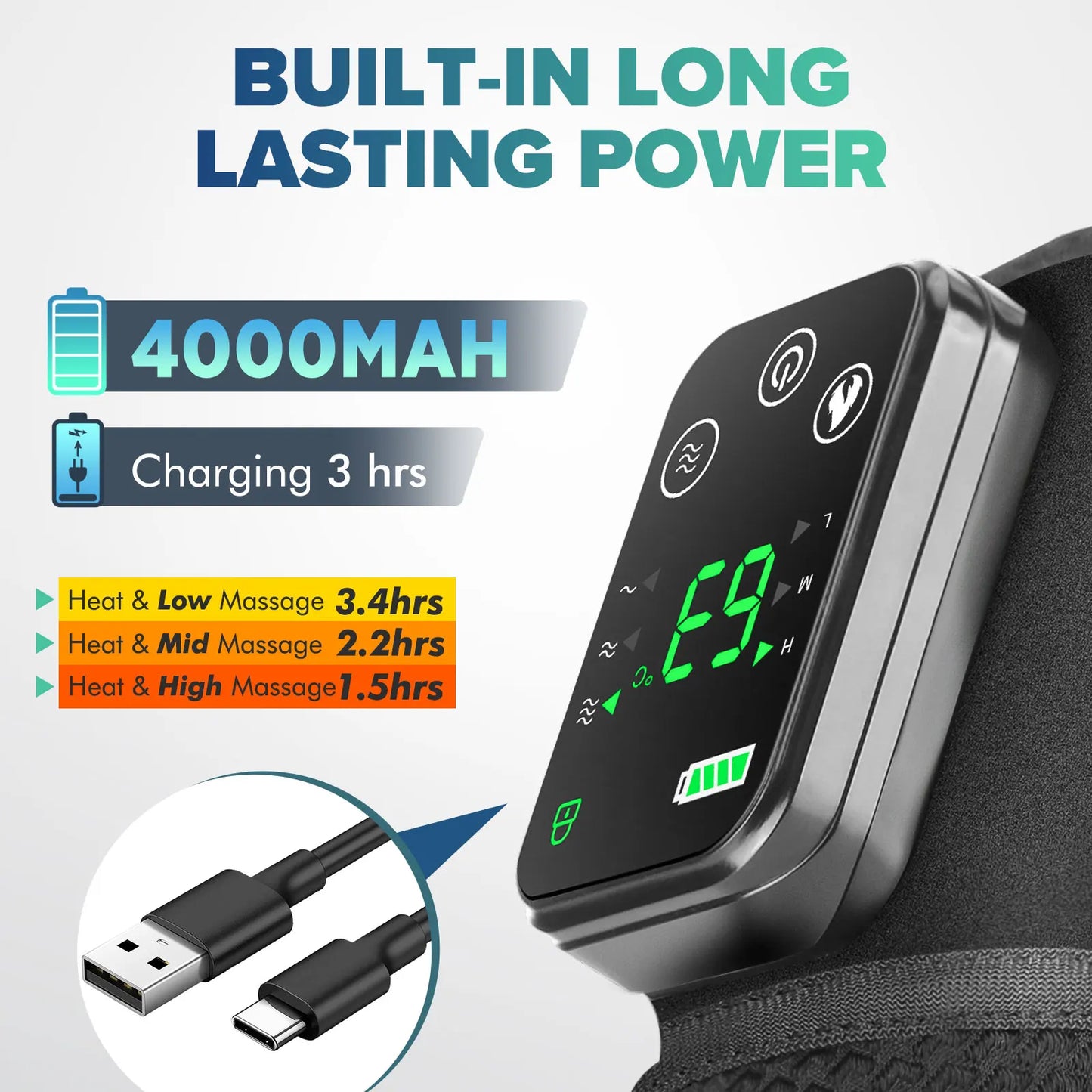 Electric Heating Knee Protection Massage Device With Vibration