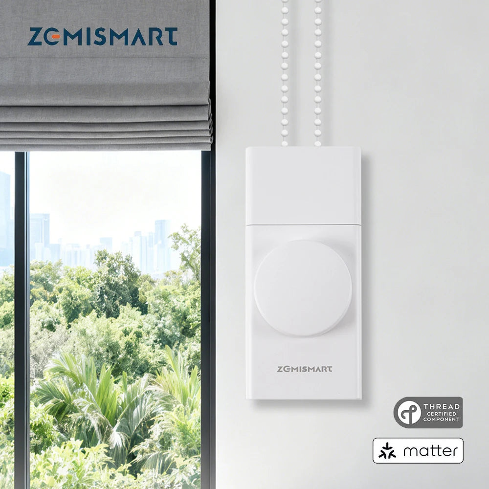 Zemismart Matter Thread Smart Roller Shade Driver With Alexa HomeKit
