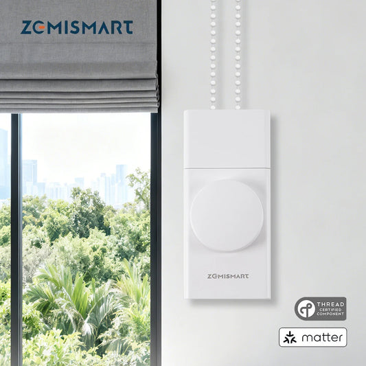 Zemismart Matter Thread Smart Roller Shade Driver With Alexa HomeKit