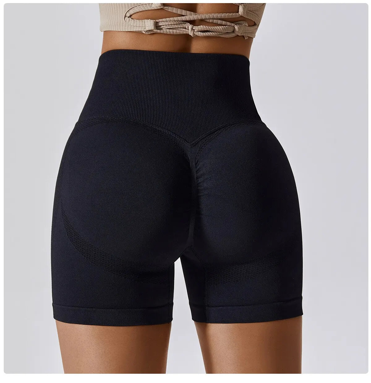 CZGUKE Women Seamless Sports Shorts High Waist Yoga