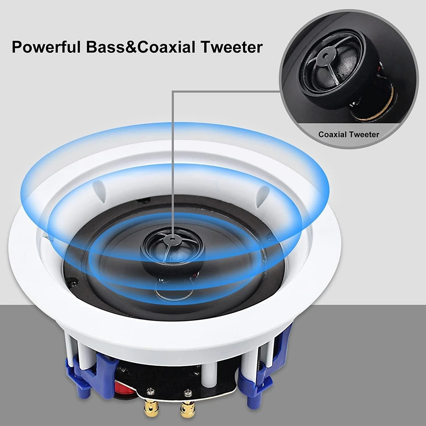 Herdio Bluetooth Ceiling Speaker System, Flush Mount, 600W