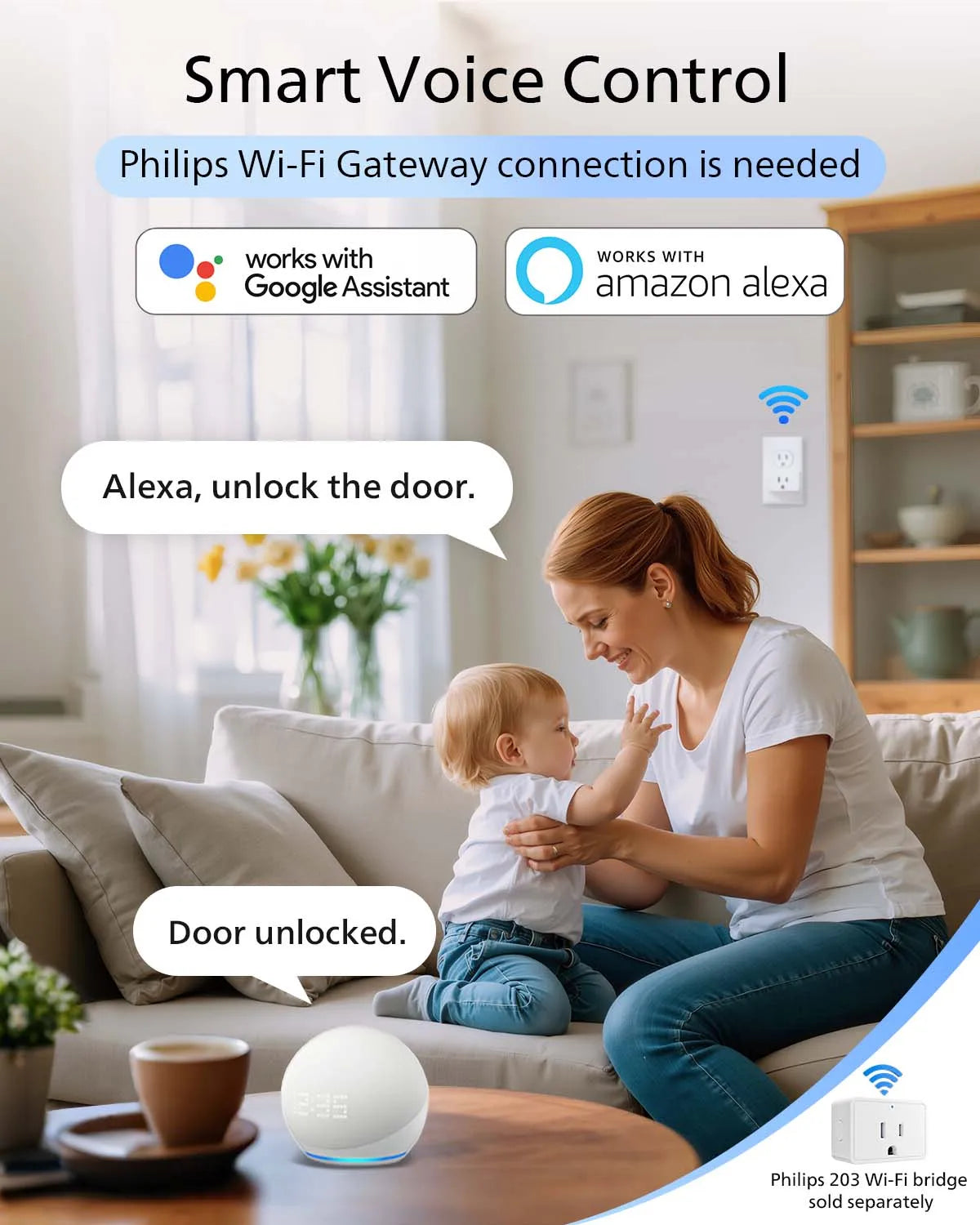 Philips Fingerprint Smart Lock, APP Control, Keyless Entry Door Lock, Auto-Lock, 9-Month Long Battery
