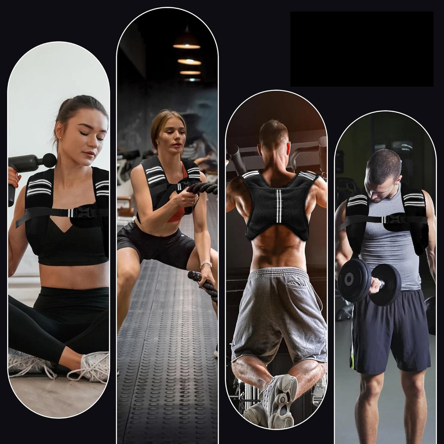 Weight Vest With Reflective Stripe Pocket For Fitness Training