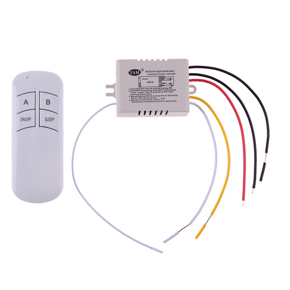 Wireless 1 To 3 Way RemoteControl Wall Lamp Switch 220V