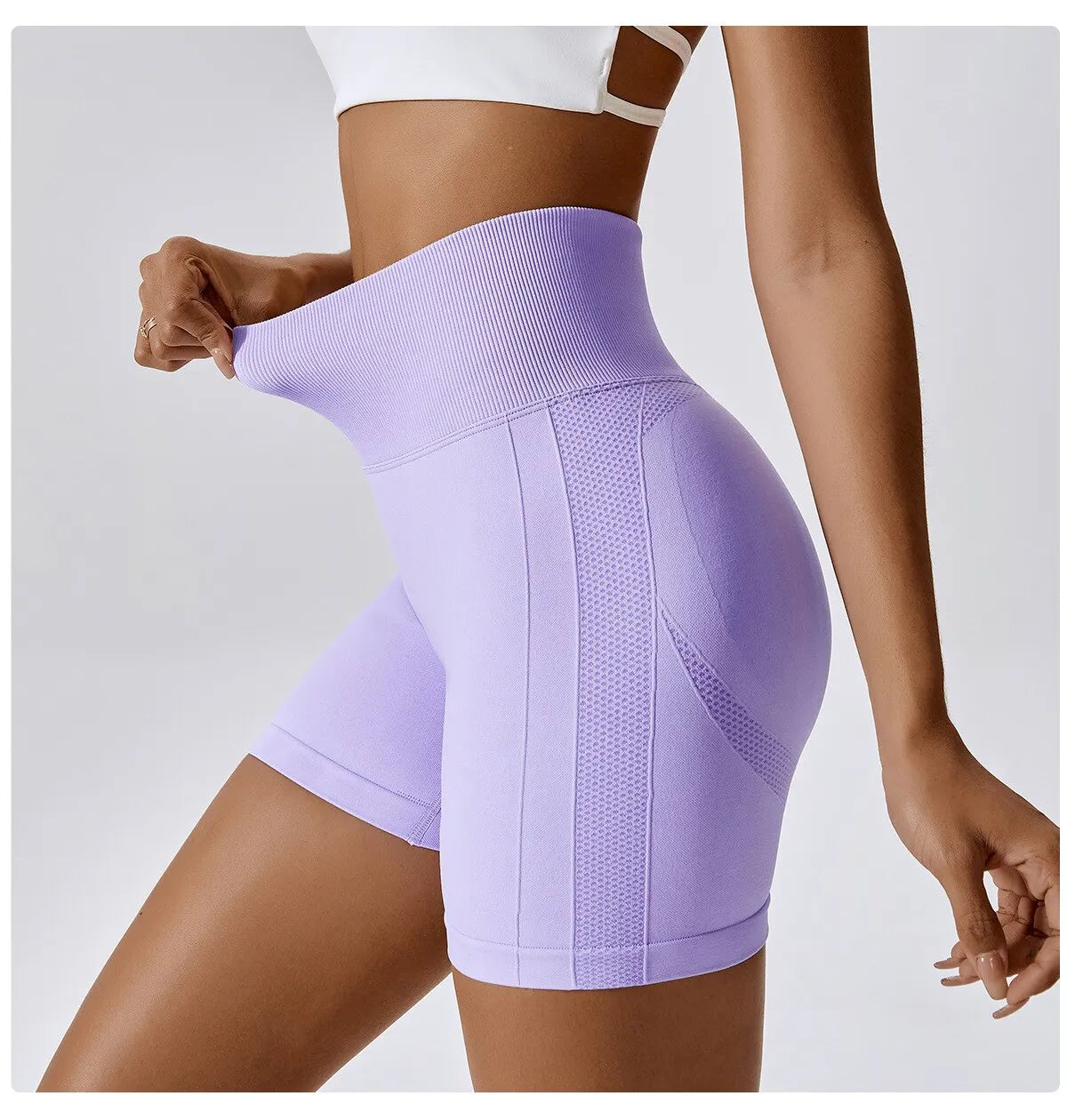 CZGUKE Women Seamless Sports Shorts High Waist Yoga