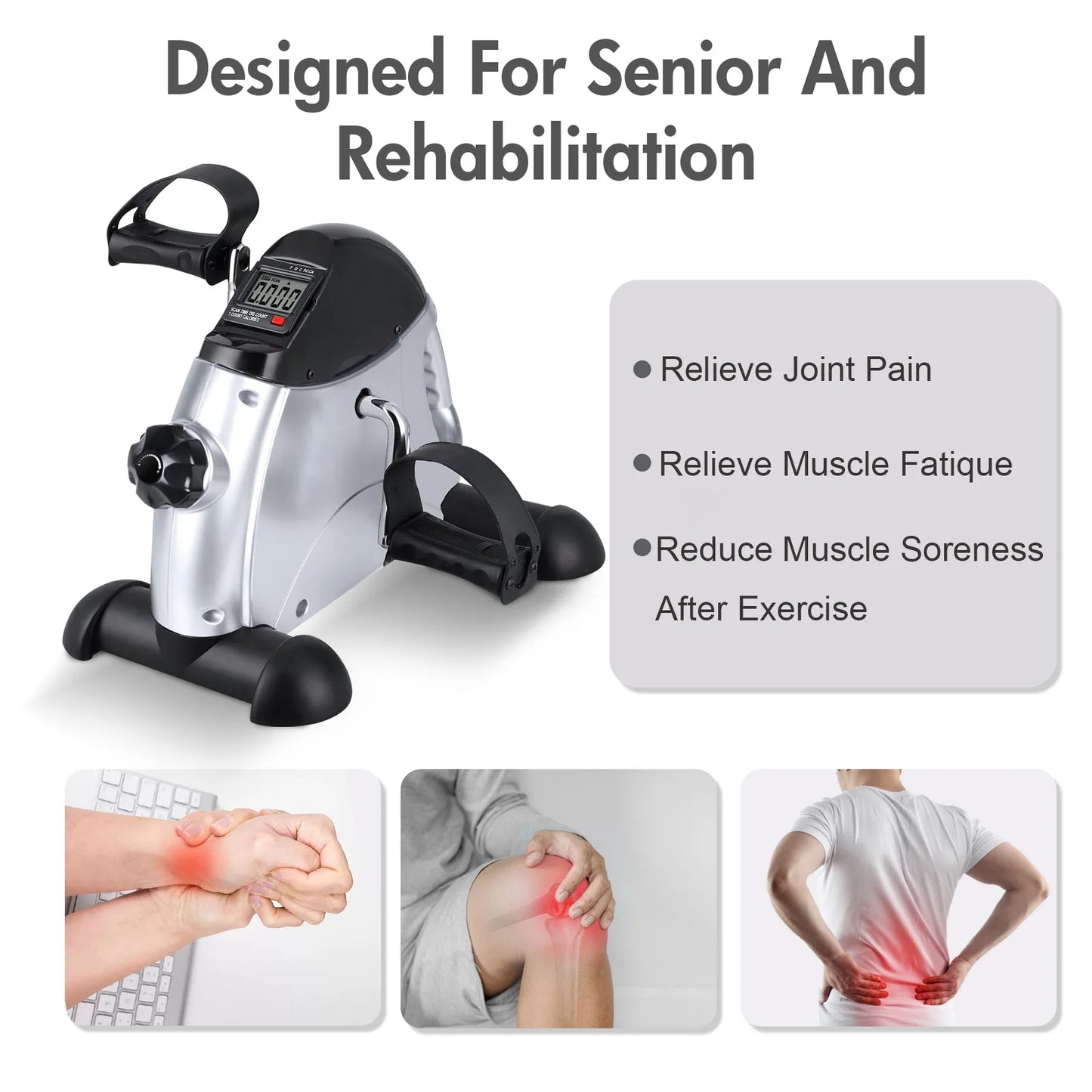 Mini Pedal Exercise Bike Under Desk Trainer For Home Office