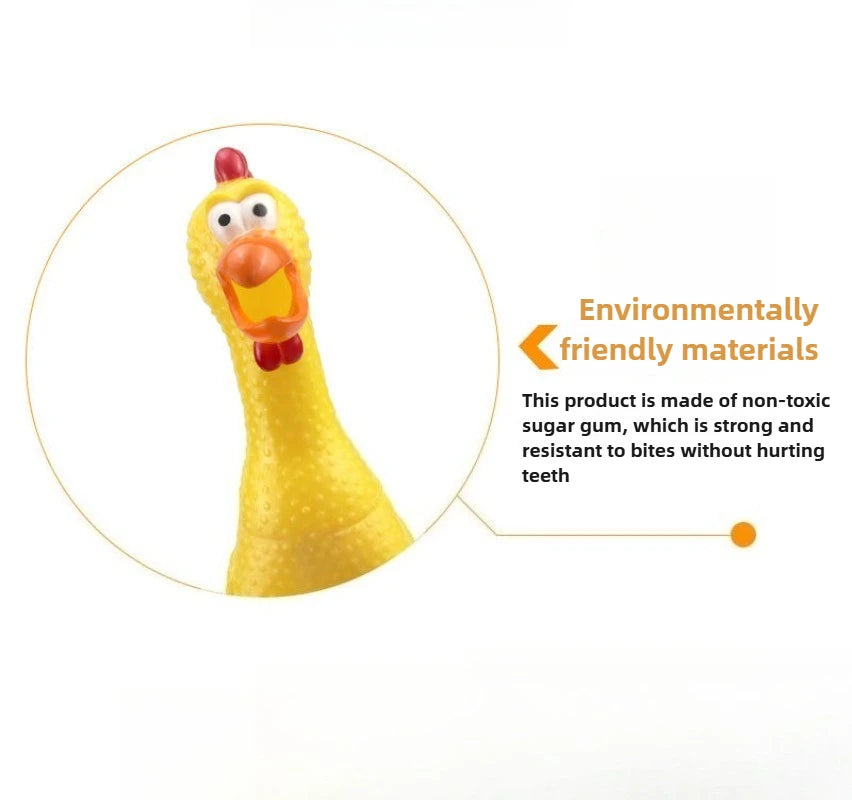 DKSTINYE Squeaky Screaming Chicken Durable Rubber Toy For Dogs