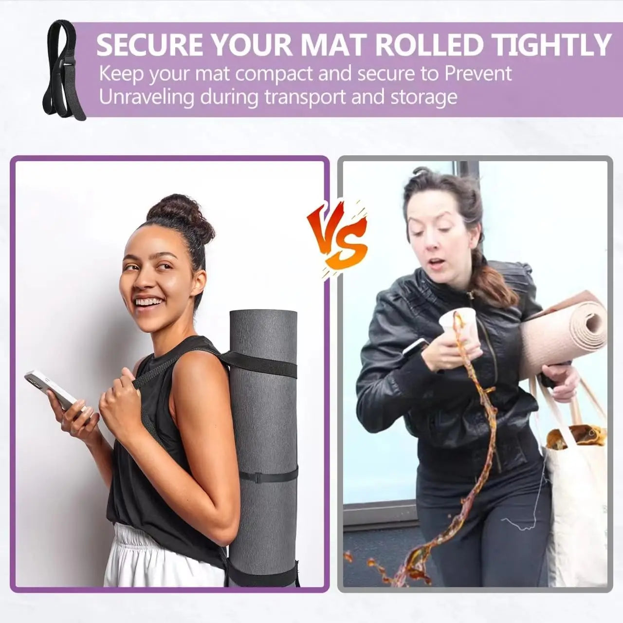 Adjustable Yoga Mat Carrier Strap Thick Sling for Large Mats